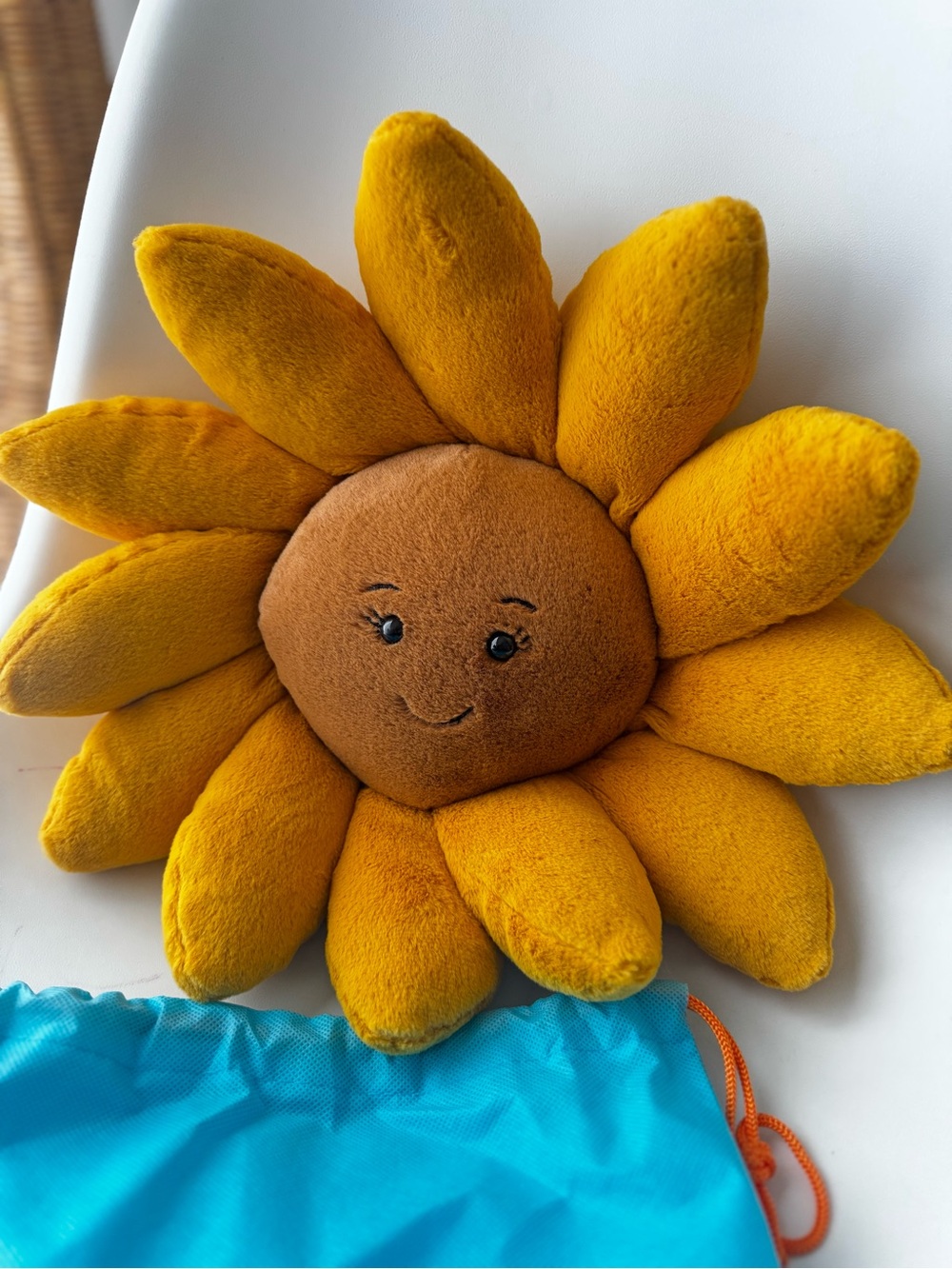 Retired Jellycat Fleury Sunflower Plush 15" Happy Yellow Flower W/ Dust Bag